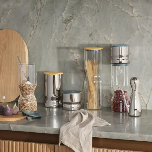 Georg Jensen ALFREDO opbevaringsdåse mini 0,5 L, rustfrit stål/grøn