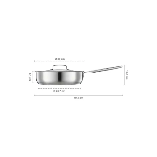Fiskars All Steel sauterpande med låg Ø 26 cm