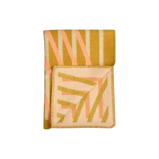 Røros Tweed BISLETT Throw, peach & pistachio