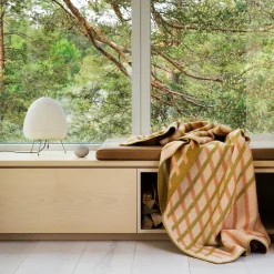 Røros Tweed BISLETT Throw, peach & pistachio