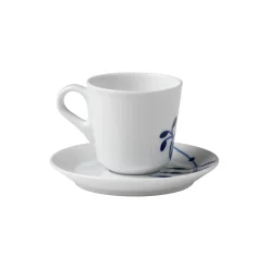 Royal Copenhagen Blå Mega Riflet espressokop med underkop 9 cl