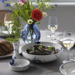 Royal Copenhagen Blå Mega Riflet fad Ø 12,5 cm