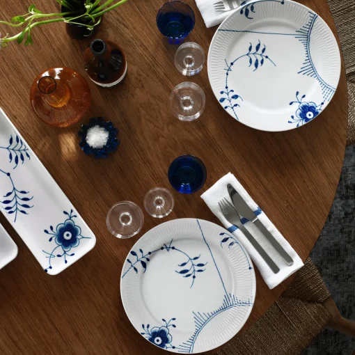 Royal Copenhagen Blå Mega Riflet fad 36 cm