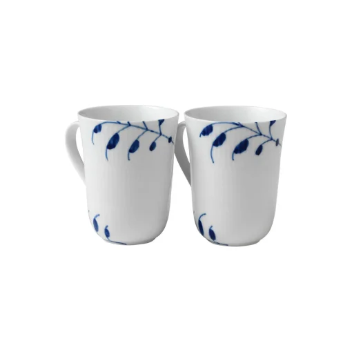 Royal Copenhagen Blå Mega Riflet krus 36 cl, 2 stk