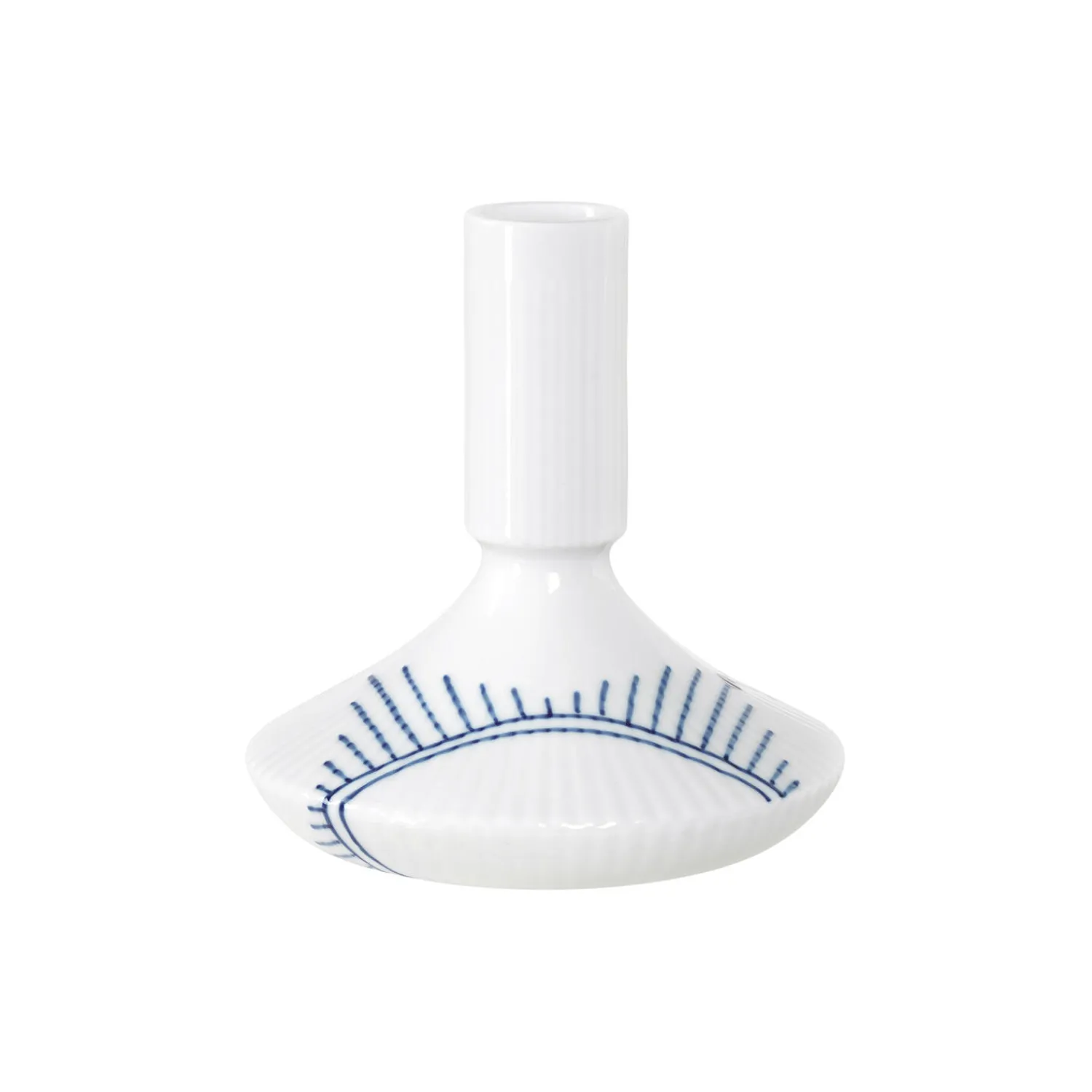 Royal Copenhagen Blå Mega Riflet lysestager 12 cm