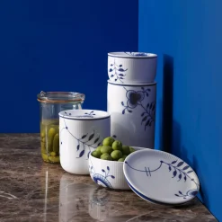 Royal Copenhagen Blå Mega Riflet opbevaringskrukke 115 cl