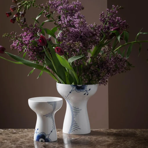 Royal Copenhagen Blå Mega Riflet vase 19 cm