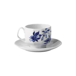 Royal Copenhagen Blomst kop med underkop fuchsia
