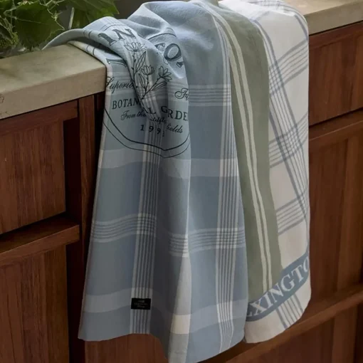 Lexington Botanical Checked Organic Cotton Kitchen Towel,