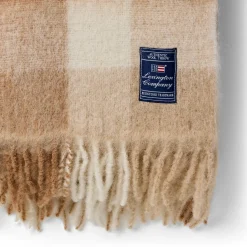 Lexington Checked Mohair Mix Throw, beige/white