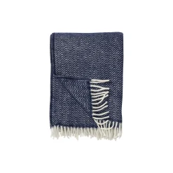 Klippan Yllefabrik Chevron plaid, dark denim