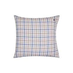 Lexington Cotton Flannel Pillowcase, misty blue/beige/white