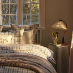 Lexington Cotton Flannel Pillowcase, misty blue/beige/white