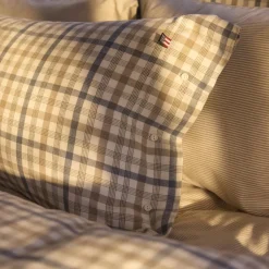 Lexington Cotton Flannel Pillowcase, misty blue/beige/white