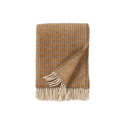 Klippan Yllefabrik Curve uld plaid , creme caramel