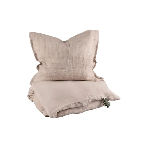 Børn Sebra 2-delt musselin babysengetøj, seabreeze beige