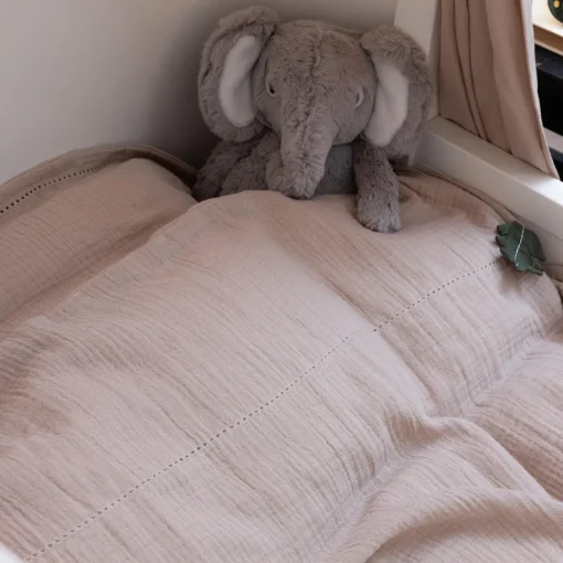 Børn Sebra 2-delt musselin babysengetøj, seabreeze beige