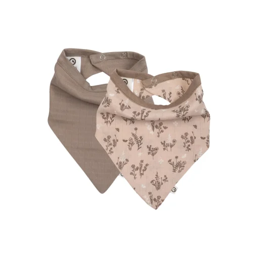 Børn Müsli by Green Cotton FLORA hagesmæk/savlesmæk 2-pak, nightingale/balsam cream/walnut