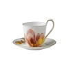 Royal Copenhagen Flora højhankskop med underkop magnolia 27 cl