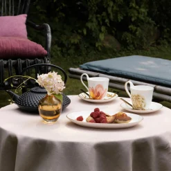 Royal Copenhagen Flora højhankskop med underkop magnolia 27 cl