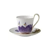 Royal Copenhagen Flora højhankskop med underkop stedmoderblomst 27 cl