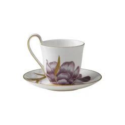 Royal Copenhagen Flora højhankskop med underkop iris 27 cl