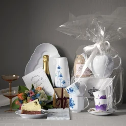 Royal Copenhagen Flora højhankskop med underkop iris 27 cl