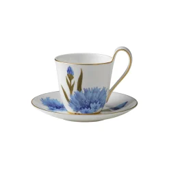 Royal Copenhagen Flora højhankskop med underkop kornblomst 27 cl
