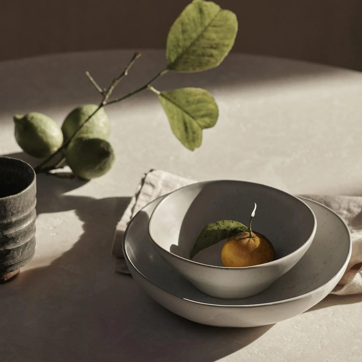 Ferm Living Flow Bowl, off-white speckle