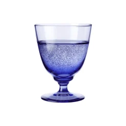 Holmegaard Flow glas på fod, mørk blå