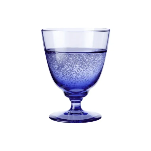 Holmegaard Flow glas på fod, mørk blå