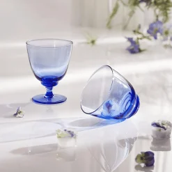 Holmegaard Flow vandglas, mørk blå
