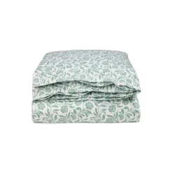 Lexington Flowers Cotton Sateen Bed Set, white/eucalyptus