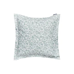 Lexington Flowers Cotton Sateen Pillowcase, white/eucalyptus