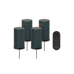 Uyuni Lighting Giftbox w. spike, remote, LED pillar candle 4-pack,