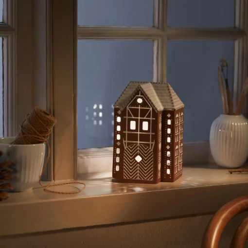 Kähler Gingerbread lyshus stor, brun