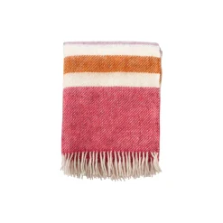 Klippan Yllefabrik Gotland stripe plaid, cerise