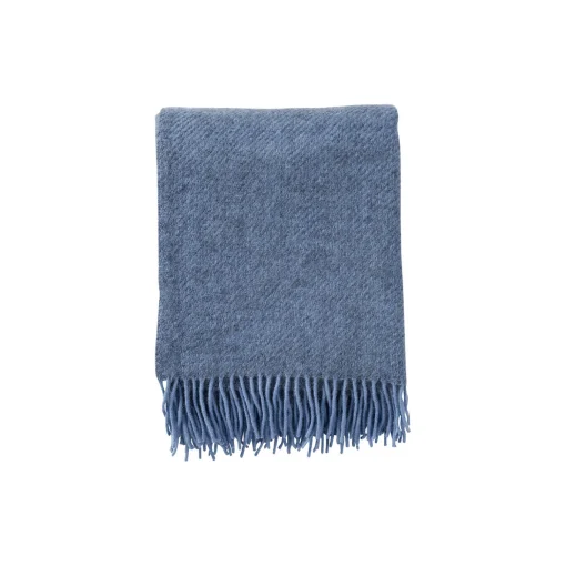 Klippan Yllefabrik Gotland uld plaid, infinity blue