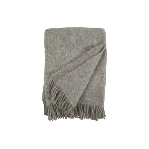 Klippan Yllefabrik Gotland uld plaid, natural grey