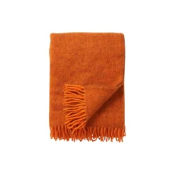 Klippan Yllefabrik Gotland uld plaid, orange