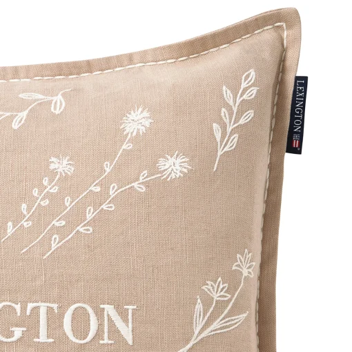 Lexington Herbarium Linen/Cotton Cushion Cover, beige/white