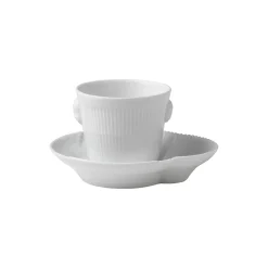 Royal Copenhagen Hvid Elements espressokop med underkop 9 cl