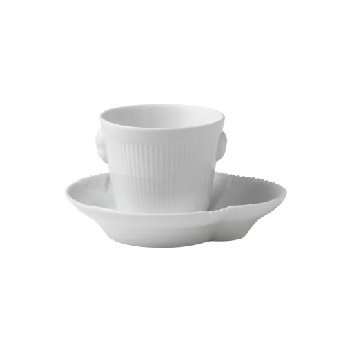 Royal Copenhagen Hvid Elements espressokop med underkop 9 cl