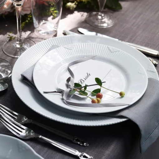 Royal Copenhagen Hvid Elements tallerken Ø 22 cm