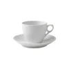 Royal Copenhagen Hvid Halvblonde kaffekop med underkop