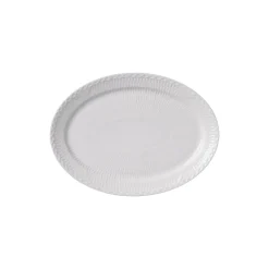 Royal Copenhagen Hvid Halvblonde oval tallerken 28 cm