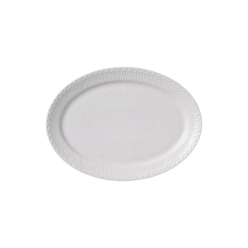 Royal Copenhagen Hvid Halvblonde oval tallerken 28 cm