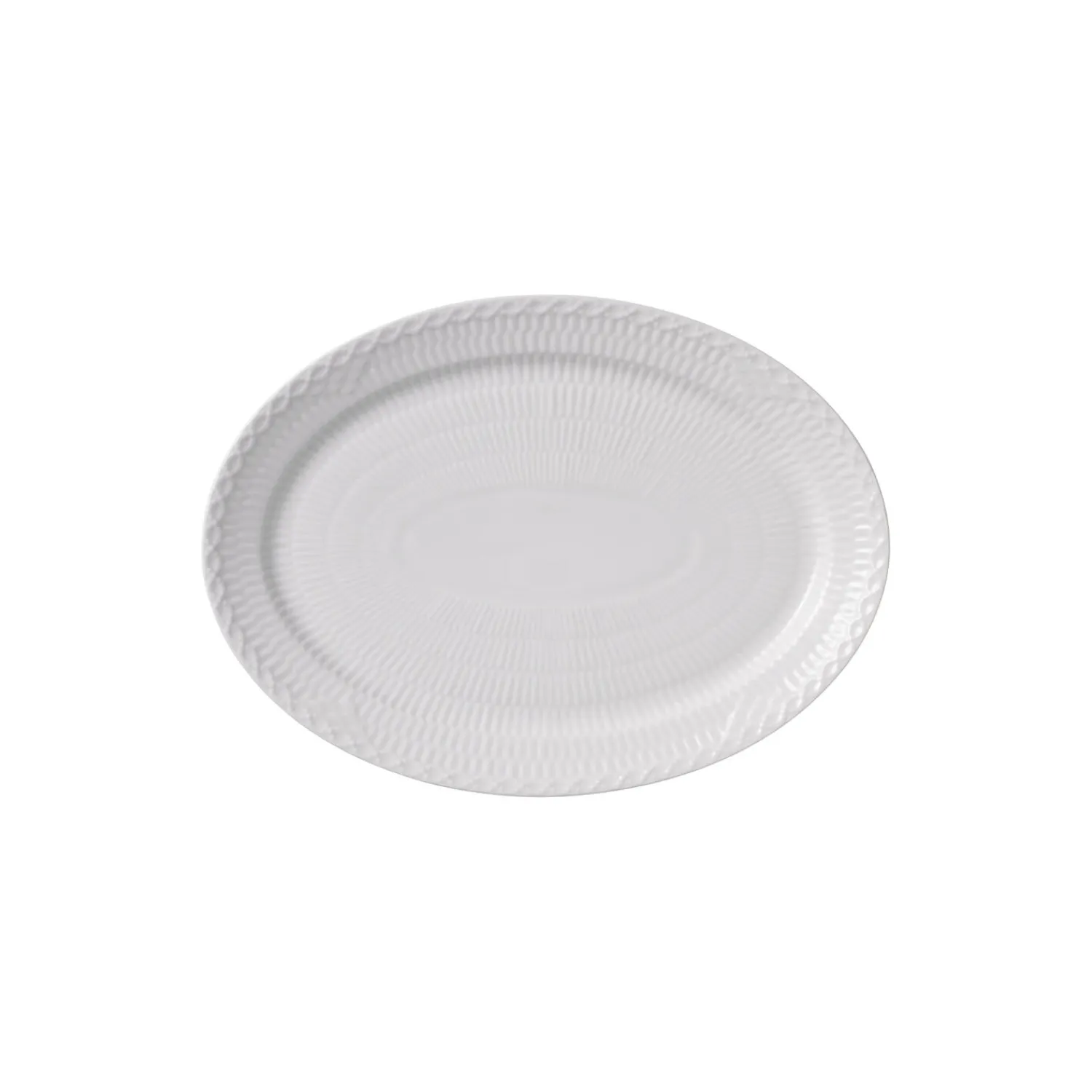 Royal Copenhagen Hvid Halvblonde oval tallerken 28 cm