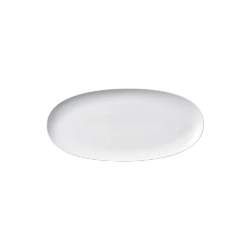 Royal Copenhagen Hvid Riflet aflangt fad 37 cm