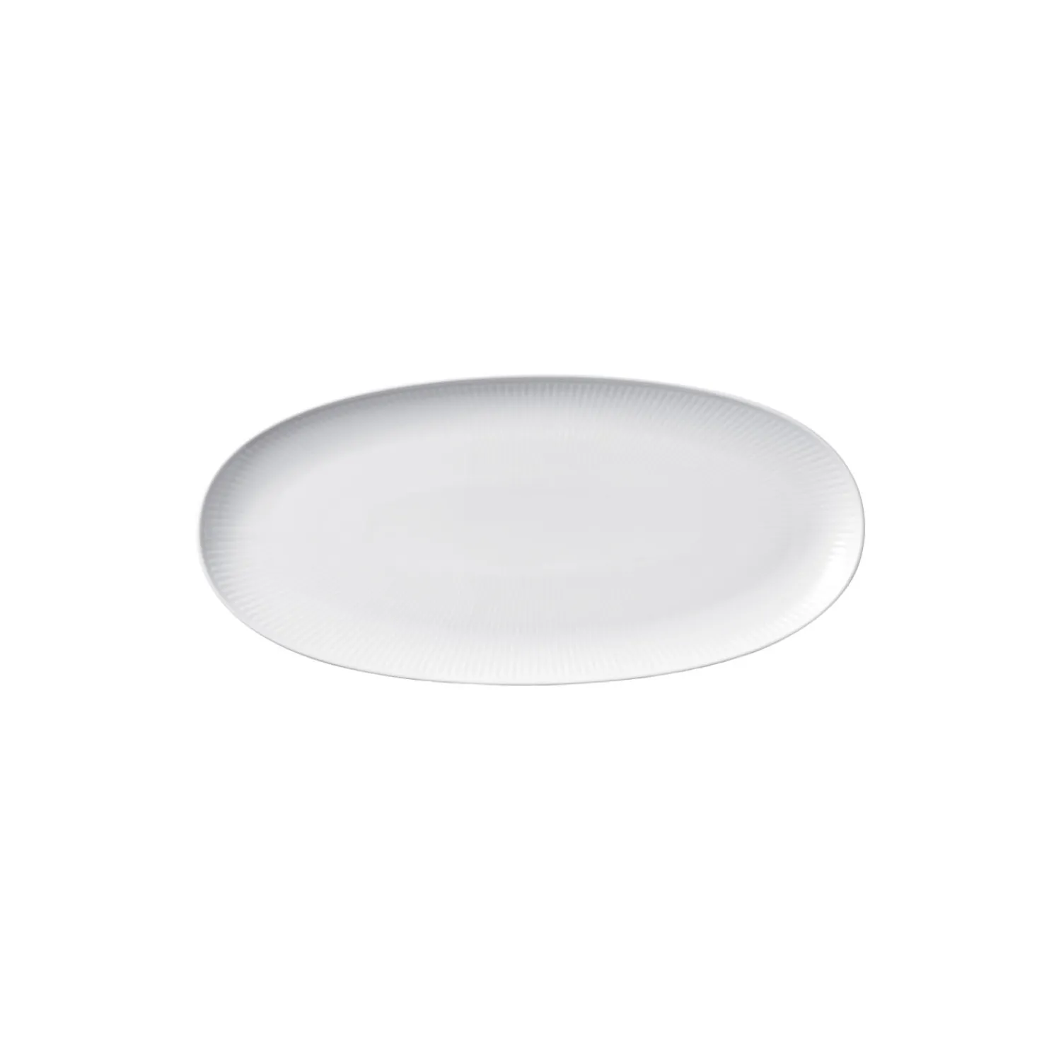 Royal Copenhagen Hvid Riflet aflangt fad 37 cm